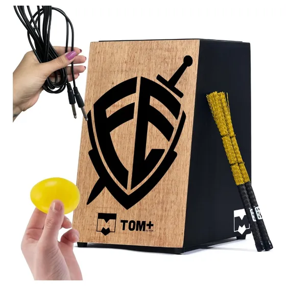 Cajon Fsa Tom+ Fé Inclinado Elétrico Profissional - Carrom Cor Natural
