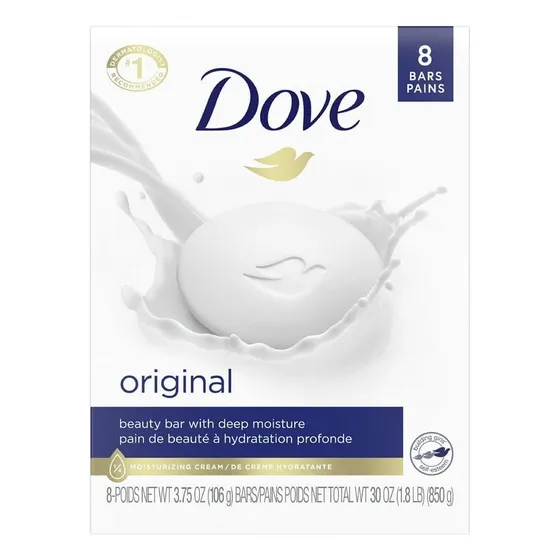 Dove - Jabón  De Tocador Original White (106gr, 8und):