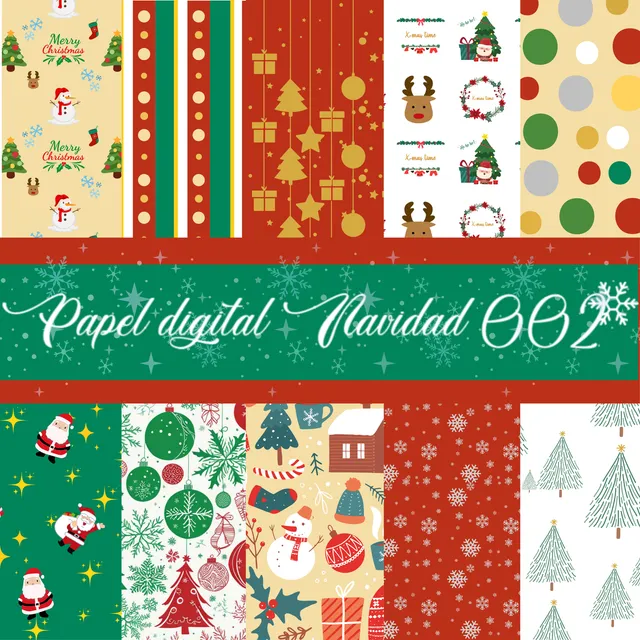 Papel Digital Scrapbook Manualidades Navidad 2024 002