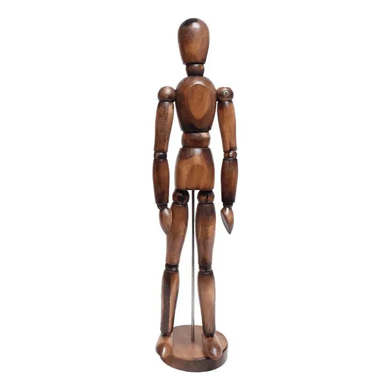 Boneco Manequim Madeira 30cm Marrom Vintage