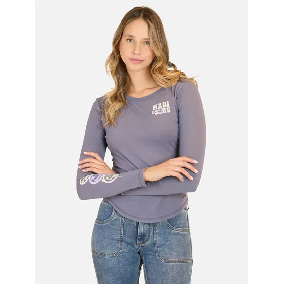 Polera Ml Wild Gris Mujer Maui And Sons