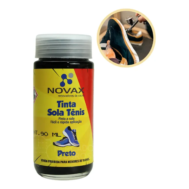 Tinta P/ Solados De Tênis Sapato Laterais Borracha Pvc 90ml