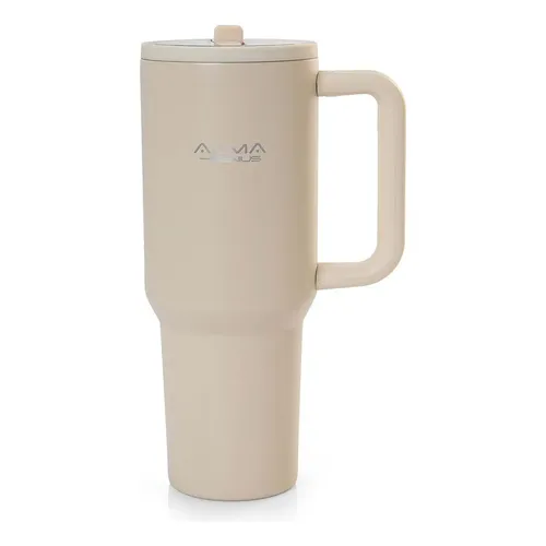 Copo Térmico Com Canudo 1200ml Noah Offwhite Alma Genius