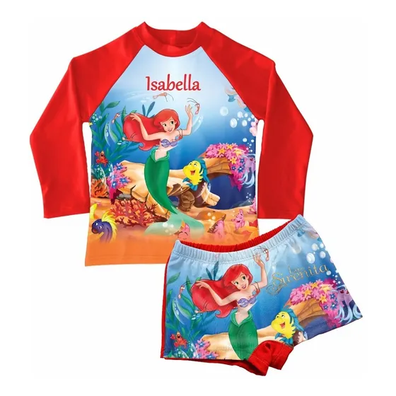 Conjunto De Traje De Baño Niña La Sirenita Sirena