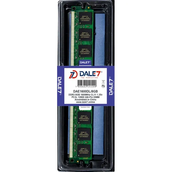 Memoria Dale7 Ddr3l 8gb 1600 Mhz Desktop 16 Chips 1.35v