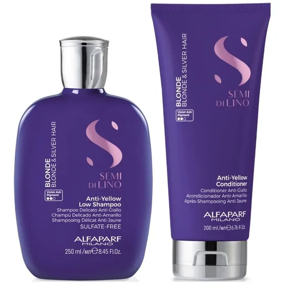 Shampoo + Condition Para Cabello Rubio Alfaparf Anti Yellow