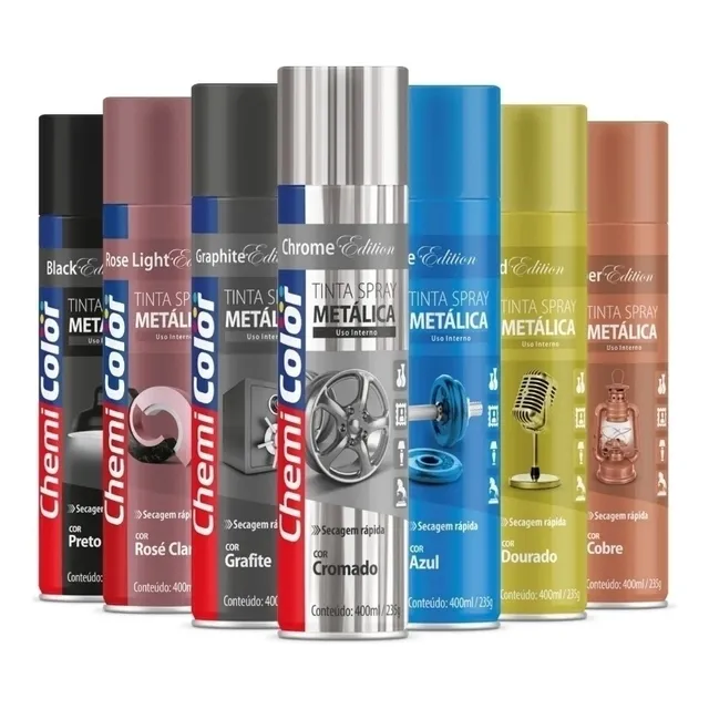 Kit Com 3 Tinta Spray - Cores - Uso Geral Chemi Color