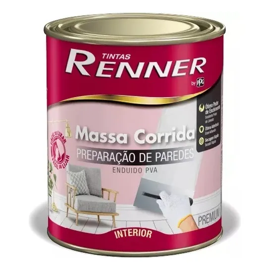 Enduido Interior Renner Extravinil Lavable Lata 1,5kg 0,75lt