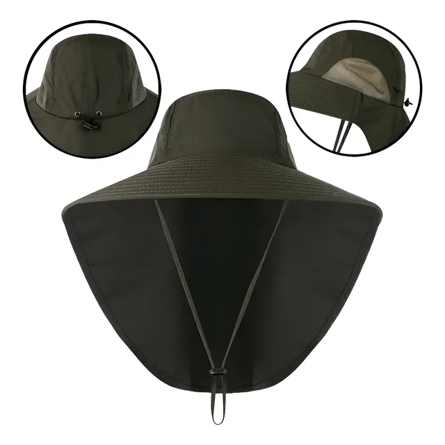 Gorra De Pesca Sombrero Solapa Ajustable Protección Sol Uv