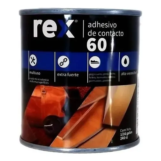 Adhesivo Contacto 60, Tarro 240 Cc Rex