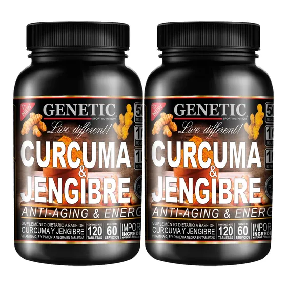 120días Cúrcuma Jengibre Genetic Vit C Antiox Antiinflamator