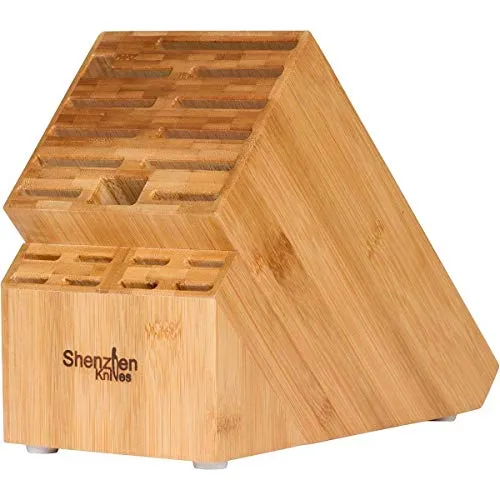 Bloque De Cuchillos De Madera De Bambú Sin Cuchillos, Portac