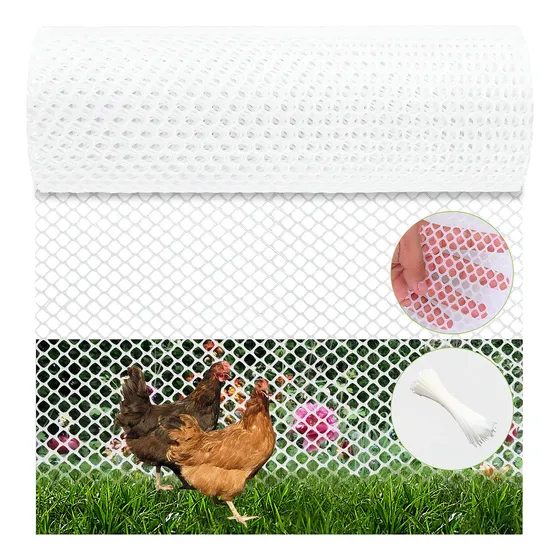 Valla De Malla Plastica Para Balcón Ventana 0.5x3m Red Malla Seguridad De Plástico Rollo De Valla Hexagonal Con 30 Bridas Corral Para Jardinería Granja Barrera Para Gatos Perro Conejo Pollo Protección