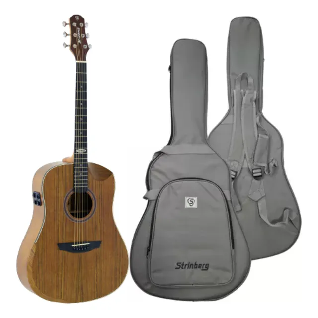 Violão Elétrico De Aço C/ Efeito Folk Strinberg Sd301hcr 