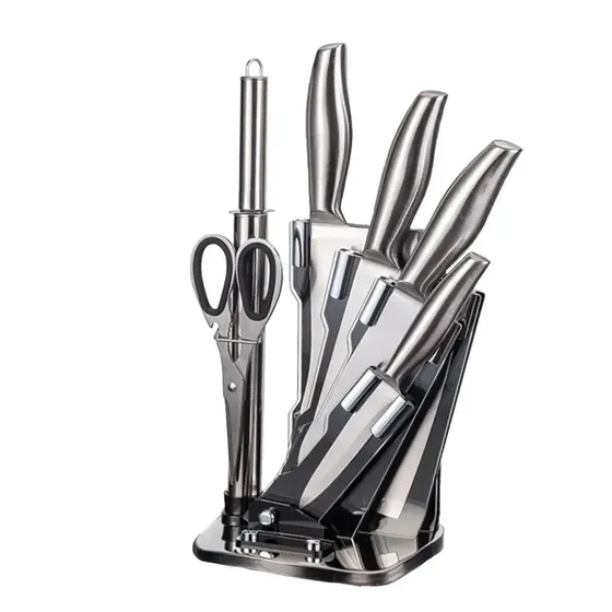 Set De Cuchillos 7 Piezas Acero Inoxidable + Soporte
