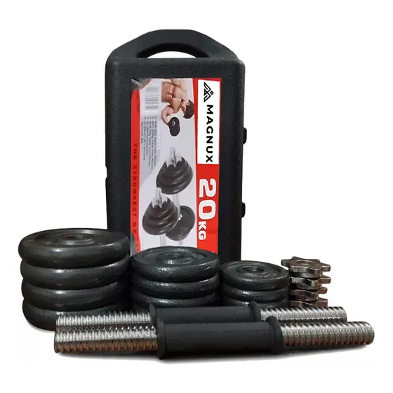 Kit Mancuernas Magnux Pesas 21kg 44lb Antideslizante Estuche Profesional