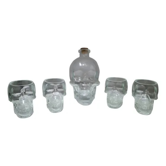 Whiskera Calavera Licorera 400ml + 4 Vasos Regalo Hombre