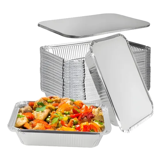 Bandeja Descartable De Aluminio F100 P/ Horno Con Tapa X100u