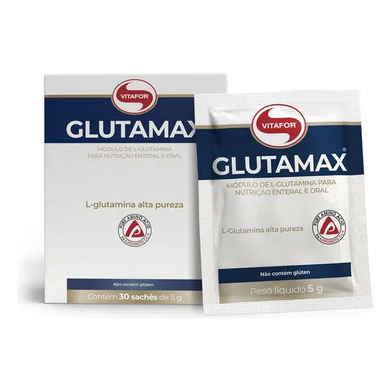Glutamax L-glutamina Alta Pureza 30 Sachês 5g Vitafor Sabor Sem sabor