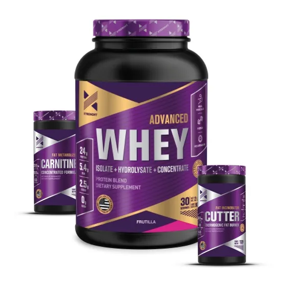 Combo Advanced Whey Protein + L-carnitina + Cutter Xtrenght 