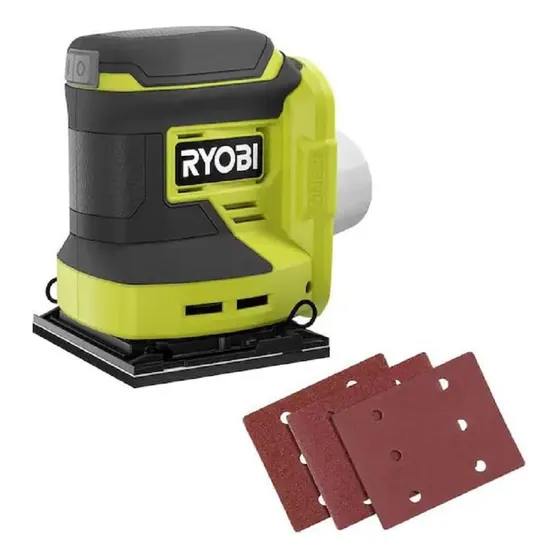 Sander Ryobi One+, 18 V, Inalámbrica, 1/4 Hoja (solo Herrami