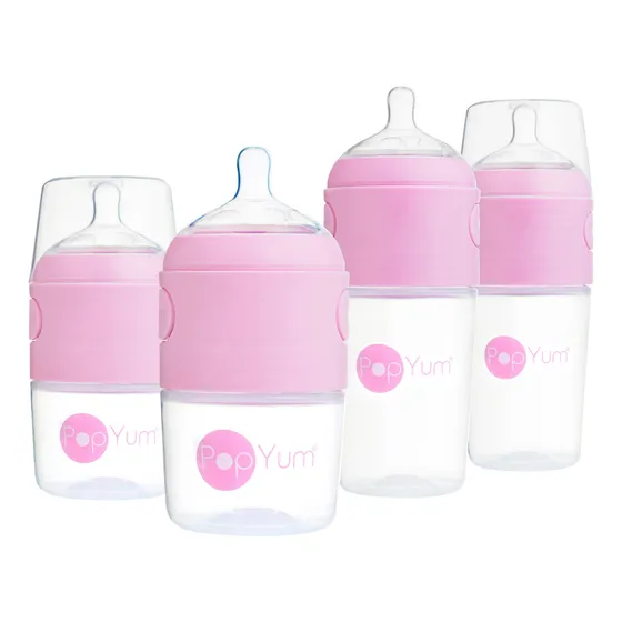Popyum Biberón Anticólico Mezclar Fórmula Set 4pz Multietapa Color Rosa Multipack Etapas