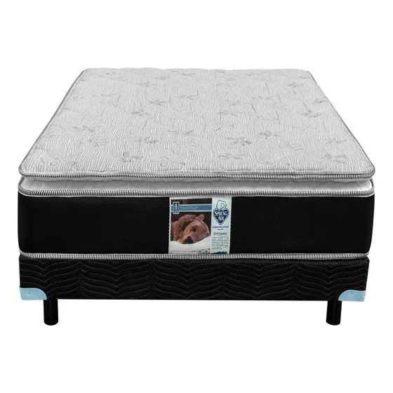Colchón Matrimonial + Box Spring Air Kunis Sp Color Blanco
