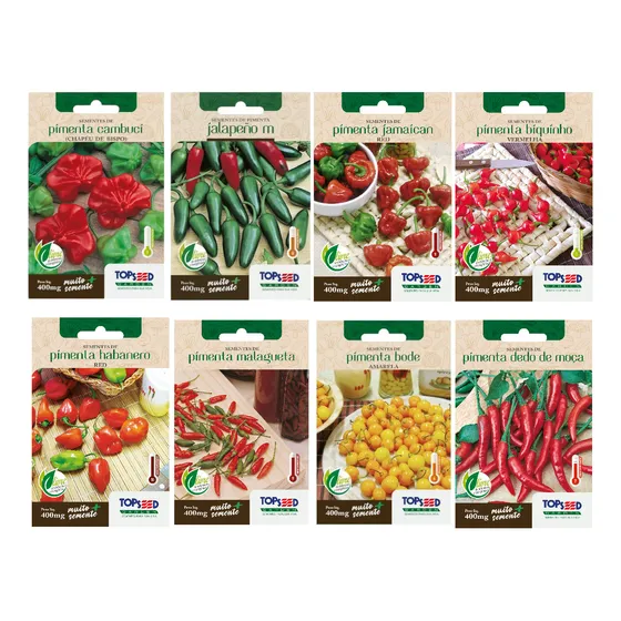 Kit 24 Sementes Para Horta,temperos,ornamentais,pimentas