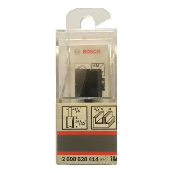 Fresa Ranura Recta Encastre 1/4 Ancho 3/ 4 Hm 2 Filo Bosch