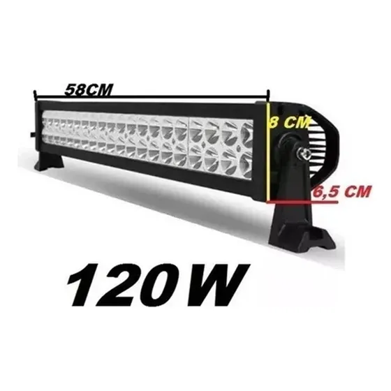 Barra 40 Led Recta 60cm 120w Camioneta Off Road + Soportes