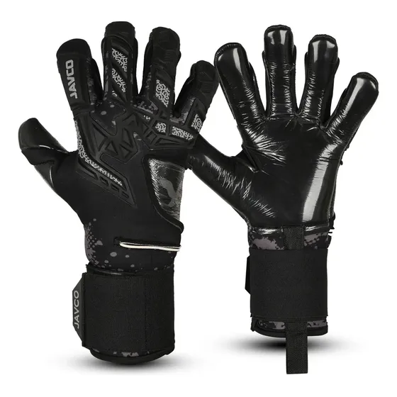 Guantes Arquero Professional Con Ferula Látex Alemán 4mjavco Negro Completo 7