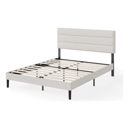 Base De Cama Premium Zinus 1.5p 105x190x30cm Piper Respaldo Color Blanco