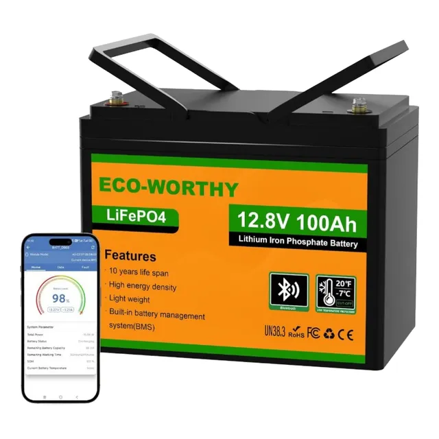 Batería Solar Eco Worthy 12v 100ah Lifepo4 Litio Nueva