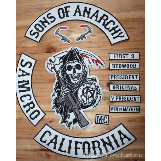 Juego 14 Bordados, Parches Sons Of Anarchy Para Motocicletas