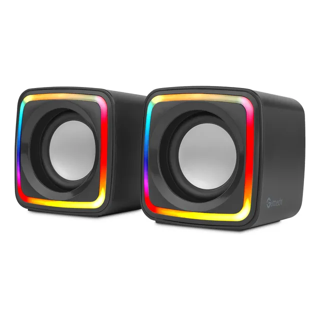 Bocinas Para Pc Computadora Escritorio Getttech, Altavoz Rgb, Conexion Usb/jack 3.5