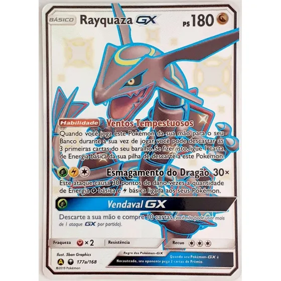 Rayquaza Gx Carta Pokemon Shiny (177a/168)