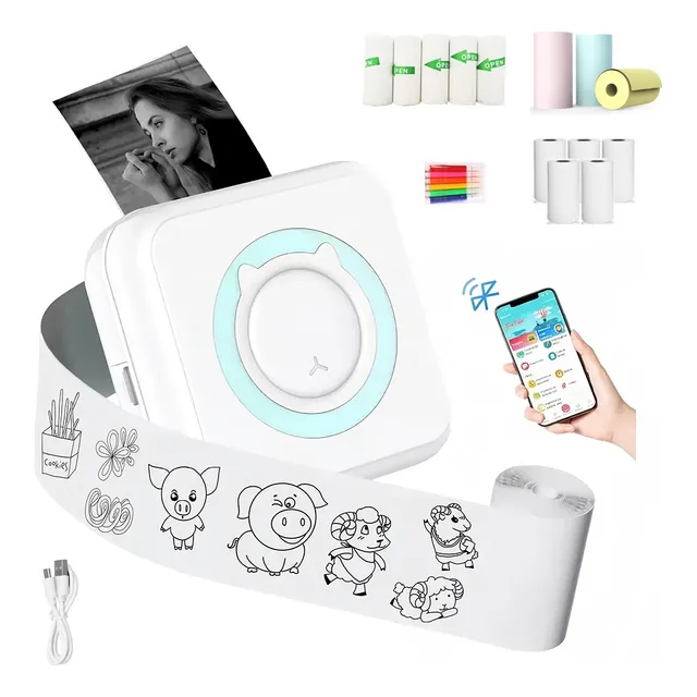 Mini Impresora Térmica Bluetooth Portátil Inalámbrica DATIGER Mini Printer Multifunción 5v