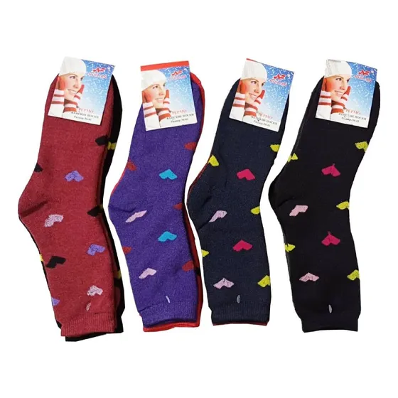 Medias Largas Diseño Corazones Docena Surtida Mm-6812