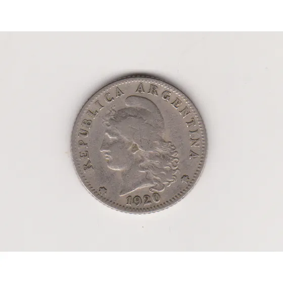 Moneda Argentina 20 Ctvs 1920 Janson 70 Muy Bueno +