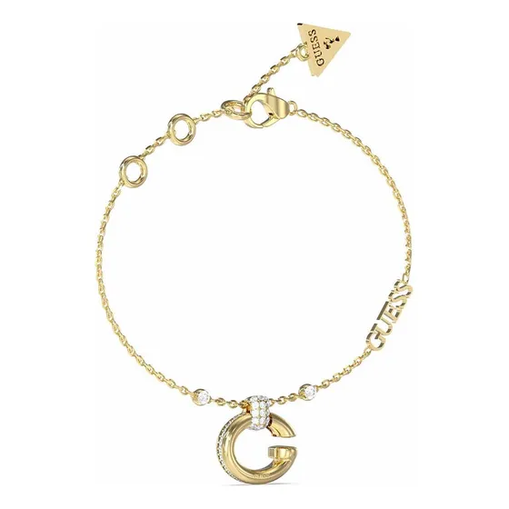 Pulsera Guess Oh My G JUBB04519JWYGS de acero inoixdable acero inoxidable color dorado para adultos 18cm de largo / 9cm de diámetro