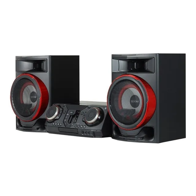 Minicomponente LG Xboom CL87 negro y rojo con bluetooth 2350W de potencia - 220V