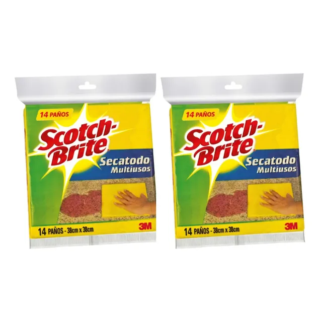 Pack X2 Paño Scotch Brite Secatodo X14