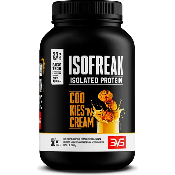Whey Isolado Isofreak 900g Sabor: Cookies And Cream - Fórmula Avançada Com 23g De Proteína Por Dose