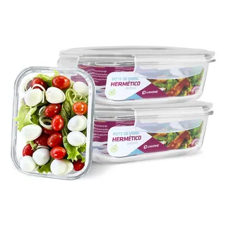 U4home Conjunto 3 Pote Vidro Hermético Marmita Tampa Plåstico 640ml Cor Branco U4home Conjunto 3 Pote Vidro Hermético Marmita Tampa Plåstico 640ml Cor Branco