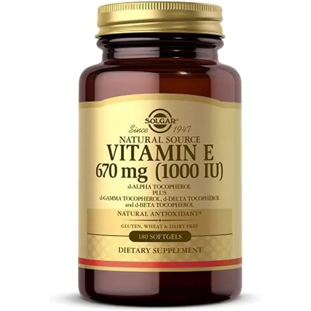 Vitamina E 670mg 1000 Iu 180 Capsulas Blandas Solgar