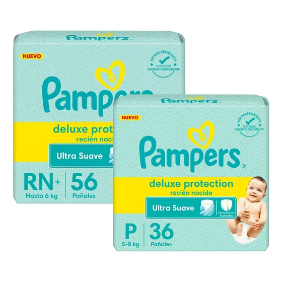 Set Pampers Deluxe Protection Talle P Y Recien Nacido (rn+)