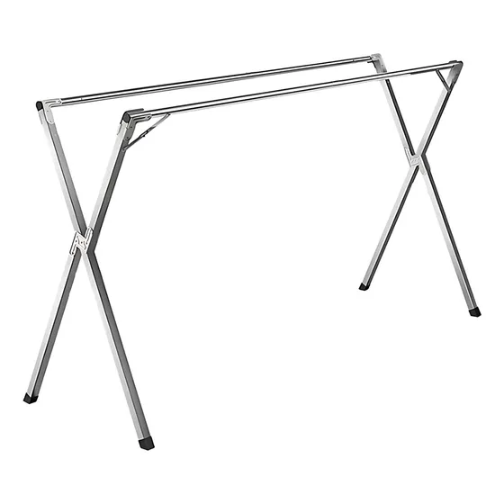 Tender Aluminio Inox De Pie Tendedero Para Ropa Plegable Color Plateado