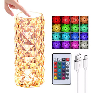 Lámpara De Mesa Cubo Cristal Escritorio Led De Noche Colores Lámpara De Mesa Cubo Cristal Escritorio Led De Noche Colores