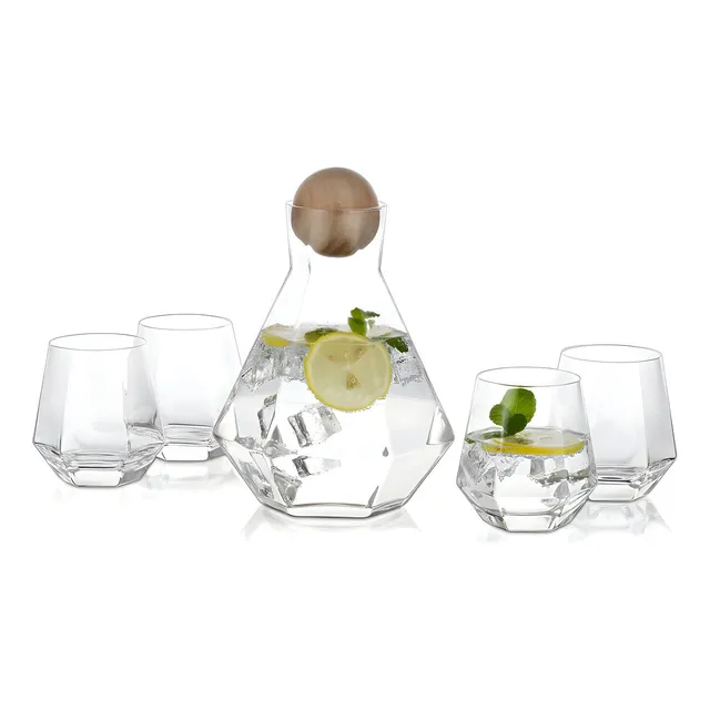Set De Jarra Con 6 Vasos Diseño Diamante