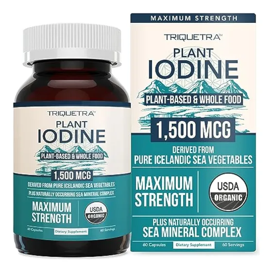 Suplemento De Yodo Orgánico De 1,500 Mcg De Yodo, Máximo